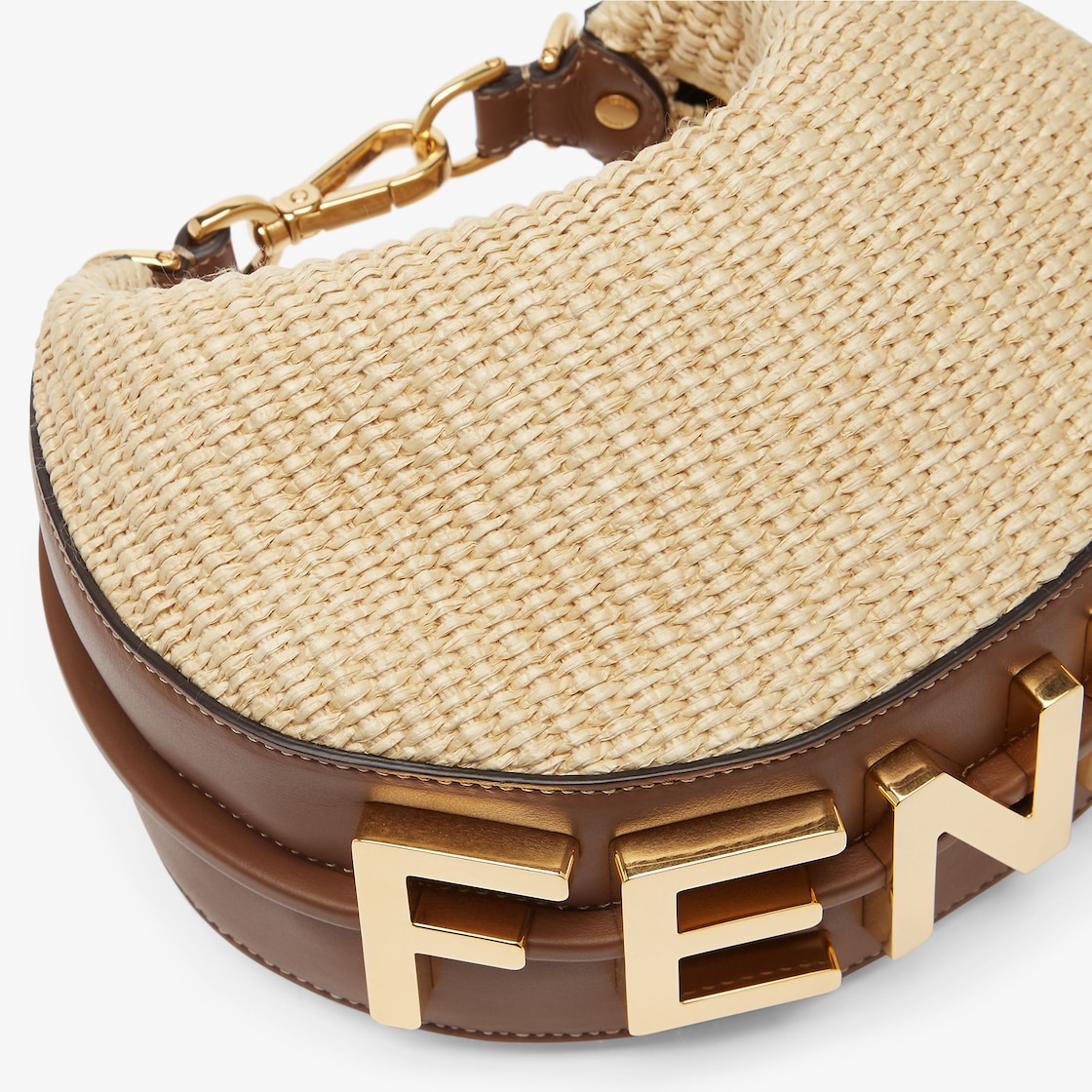 Fendigraphy Mini Beige Cotton Fibre Mini Bag - Image 4